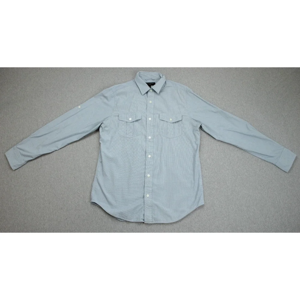 Banana Republic Shirt Mens Medium Blue 100%‎ Cotton Soft Wash Pockets